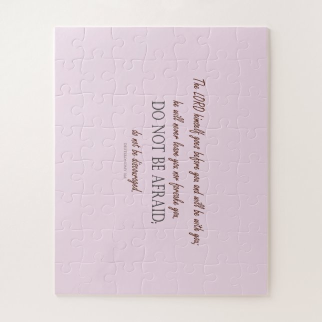 Deuteronomy 31 Do Not Be Afraid, Floral Borders Jigsaw Puzzle (Vertical)