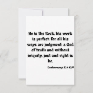 Deuteronomy 32:4 KJV Bible Scripture Greeting Card