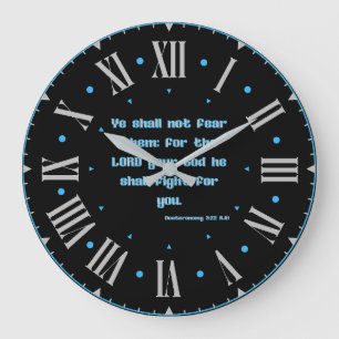 Deuteronomy 3:22 KJV Bible Verse Roman Numeral Large Clock