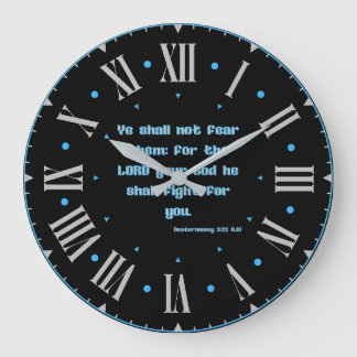 Deuteronomy 3:22 KJV Bible Verse Roman Numeral Large Clock