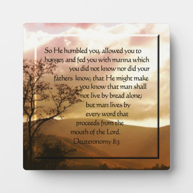 Deuteronomy 8:3 plaque (Front)