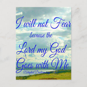 Deuteronomy Bible I will not fear because the Lord Postcard