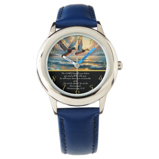   Deuteronomy Christian Faith cross with ducks     Watch (Front)