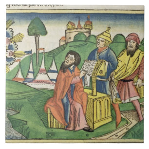 Deuteronomy: Frontispiece in which God makes the L Ceramic Tile