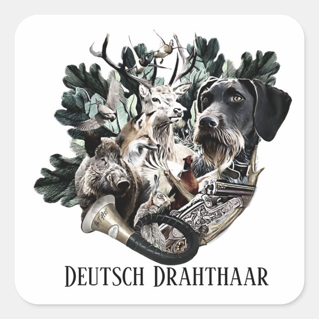 Deutsch Drahthaar  Square Sticker (Front)