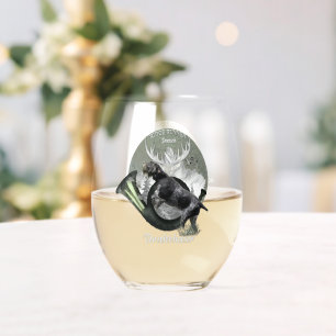 Deutsch Drahthaar  Stemless Wine Glass