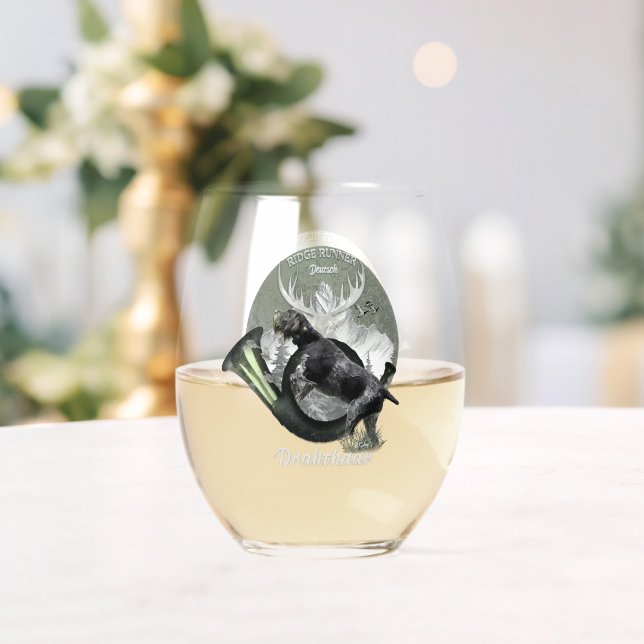 Deutsch Drahthaar  Stemless Wine Glass (Insitu (Wedding))