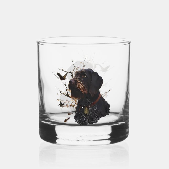 Deutsch Drahthaar  Whiskey Glass (Front)