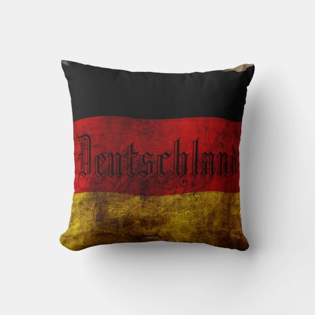 Deutsch Flagge - Vintage... Cushion (Front)