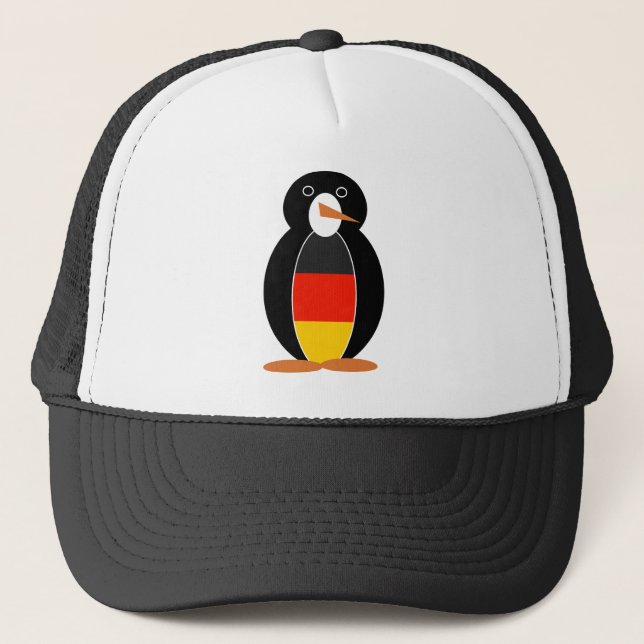 Deutsch Pinguin - German Flag Penguin Trucker Hat (Front)