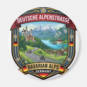 Deutsche Alpenstraße Germany Alpine Road Trip Magnet