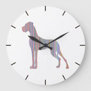 Deutsche Dogge Liniert Large Clock