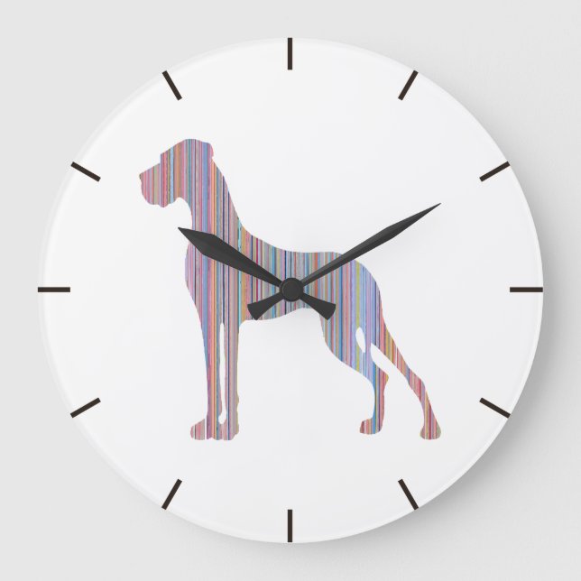 Deutsche Dogge Liniert Large Clock (Front)