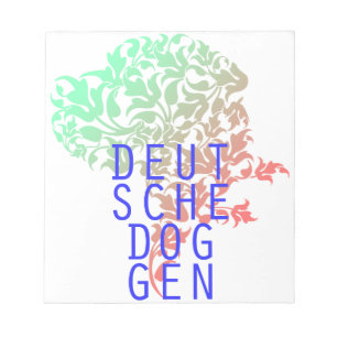 Deutsche Doggen Blatt Kopf Notepad