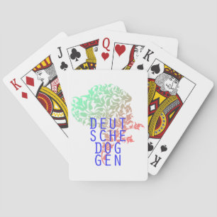 Deutsche Doggen Blatt Kopf Playing Cards