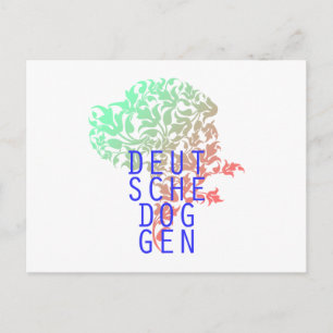 Deutsche Doggen Blatt Kopf Postcard