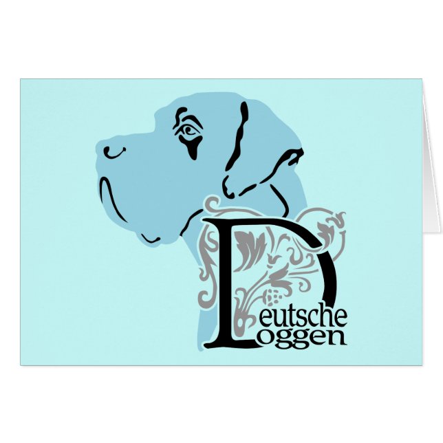 Deutsche Doggen Kopf D Text (Front Horizontal)