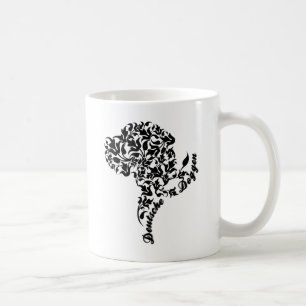 Deutsche Doggen Kopf Illustration Blatt Coffee Mug