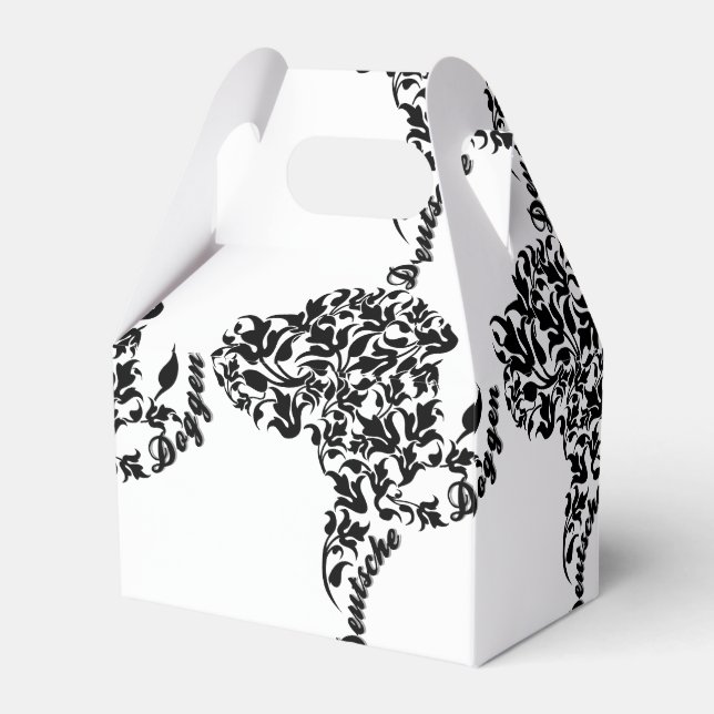 Deutsche Doggen Kopf Illustration Blatt Favour Box (Back Side)