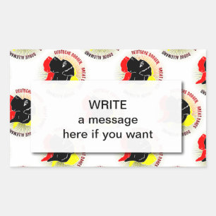 Deutsche Doggen Schwarz Rot Gold Rectangular Sticker