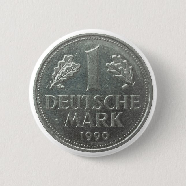 Deutsche Mark coin 6 Cm Round Badge (Front)