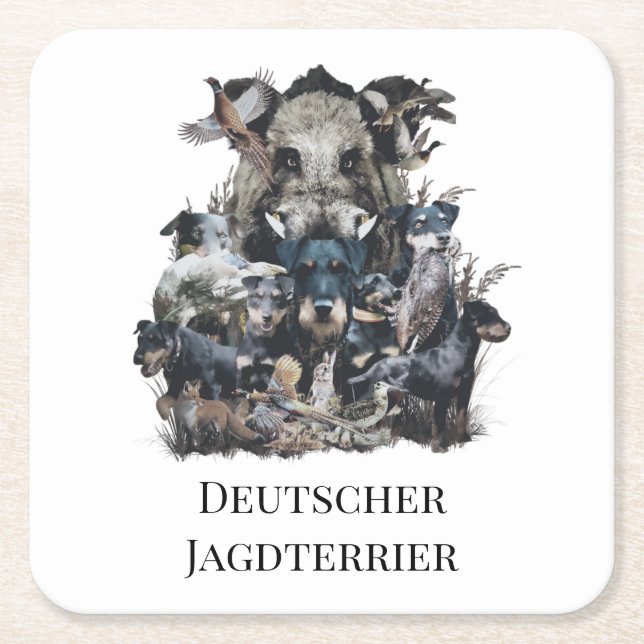  Deutscher Jagdterrier  Square Paper Coaster (Front)