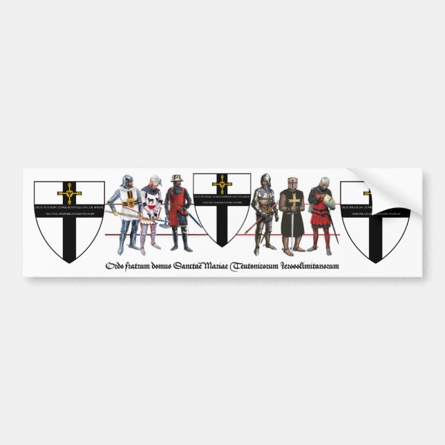 Deutscher Orden Ritter mit Wappen Bumper Sticker (Front)