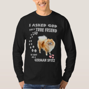 Deutscher Spitz Mum Fluffy Dog Dad Print Cute Germ T-Shirt
