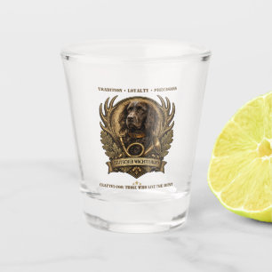 Deutscher Wachtelhund , Hunting Logo Shot Glass