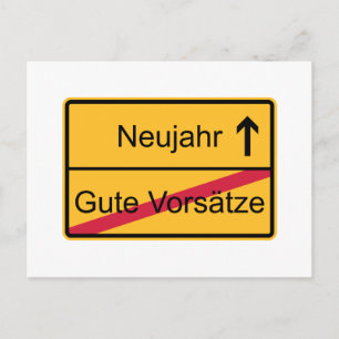 Deutsches Ortsschild Postcard