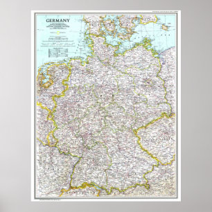 " Deutschland: 1991/heute - Detaillierte Landkarte Poster