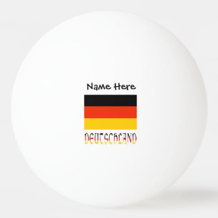 Deutschland and German Flag Black Personalised Ping Pong Ball