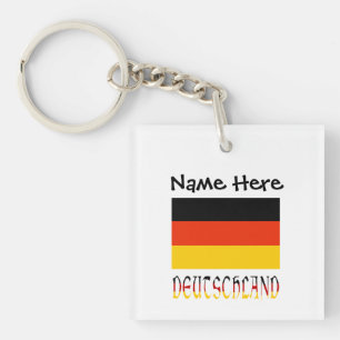 Deutschland and German Flag Personalised Key Ring