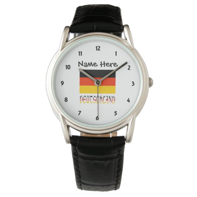 Deutschland and German Flag Personalised  Watch (Front)