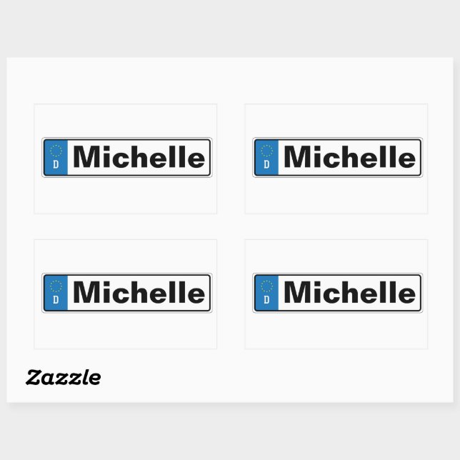 Deutschland Auto Kennzeichen personalisierbar Rectangular Sticker (Sheet)