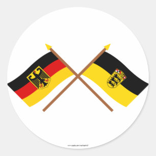 Deutschland & Baden-Württemburg Flaggen, gekreuzt Classic Round Sticker