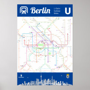 " Deutschland: BERLIN U-Bahn Metro MAP ... Poster