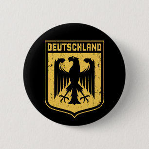 Deutschland Eagle -  German Coat of Arms 6 Cm Round Badge