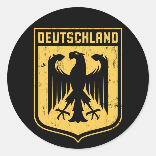 Deutschland Eagle -  German Coat of Arms Classic Round Sticker (Front)