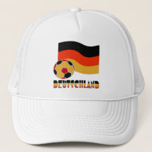 Deutschland Flag and Soccer Ball Grey Border