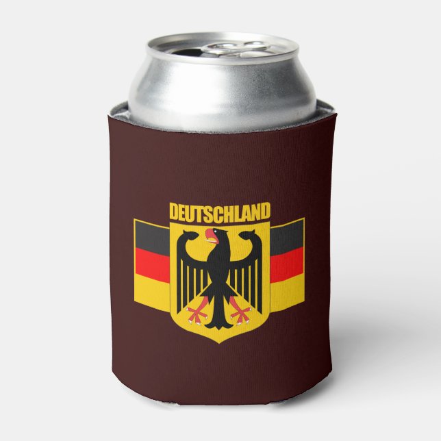 Deutschland Flag & Coat of Arms Can Cooler (Can Front)