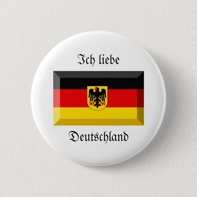 Deutschland Flag Gem 6 Cm Round Badge (Front)