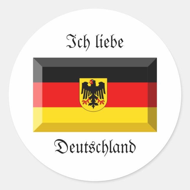 Deutschland Flag Gem Classic Round Sticker (Front)
