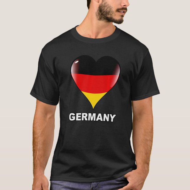 Deutschland Flag Of German I Love Heart Deutsch Ge T-Shirt (Front)