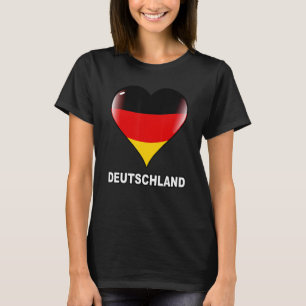 Deutschland Flag Of German I Love Heart Deutsch Ge T-Shirt