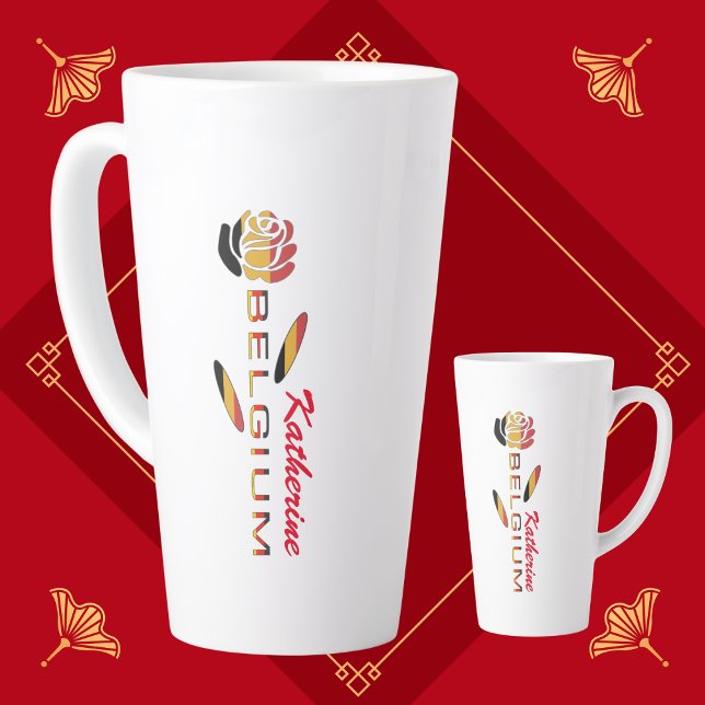 Deutschland Flag Rose Personalised Large Latte Mug (Creator Uploaded)