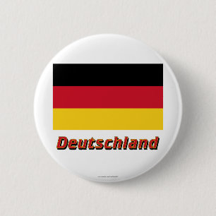 Deutschland Flagge mit Namen 6 Cm Round Badge