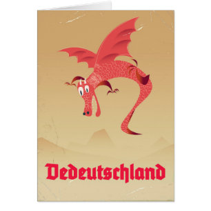 Deutschland flying dragon vintage poster