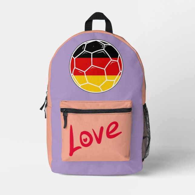 Deutschland Fußball Love Rucksack Printed Backpack (Front)
