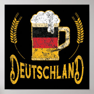 Deutschland German Flag Beer Lover Oktoberfest Poster
